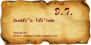 Dudás Tünde névjegykártya