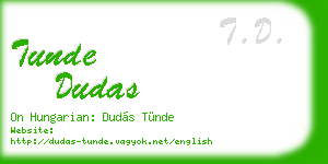 tunde dudas business card