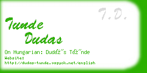 tunde dudas business card